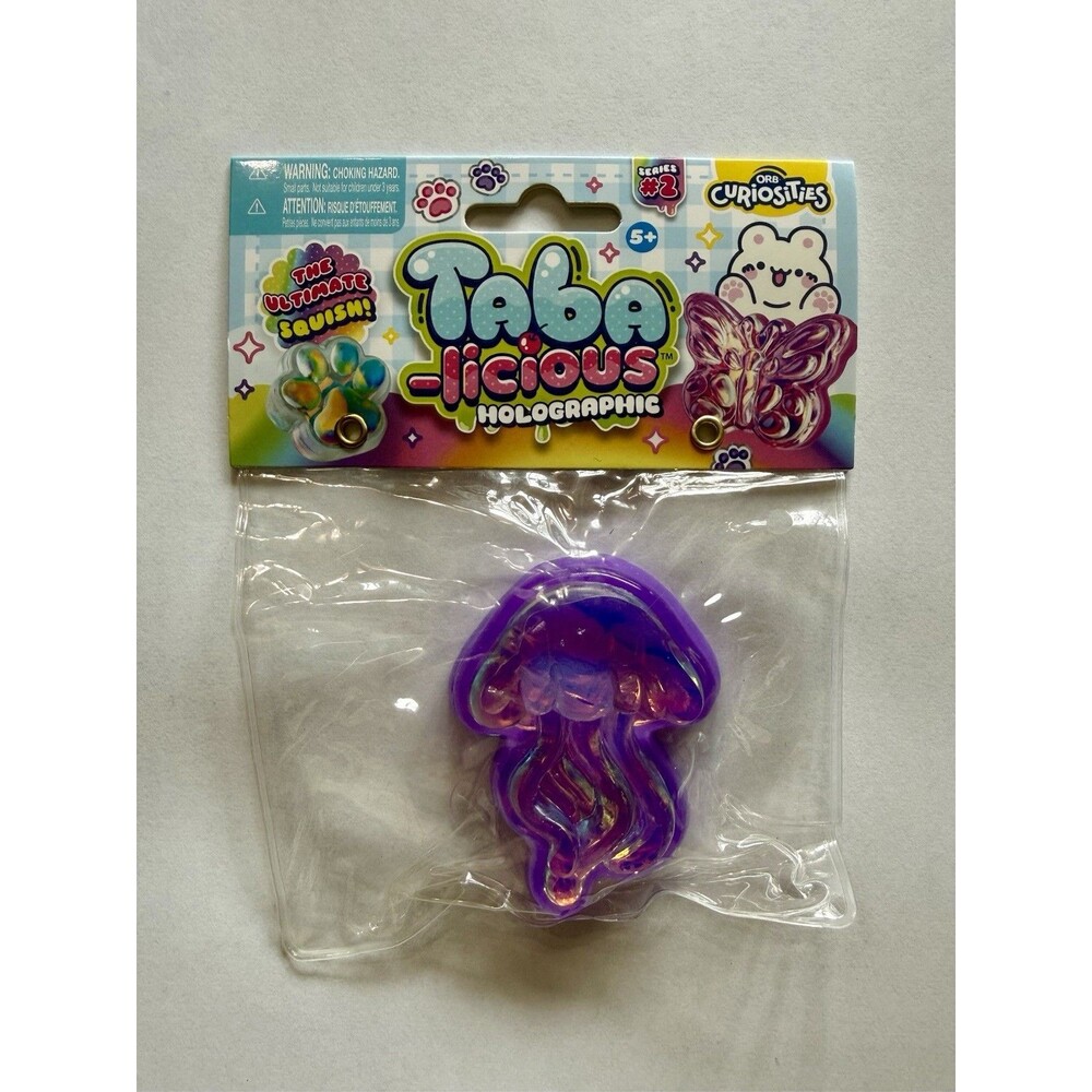 Jellyfish Squishy Taba Toy ORB Tabalicious Holographic Fidget Squeeze Jelly Fish
